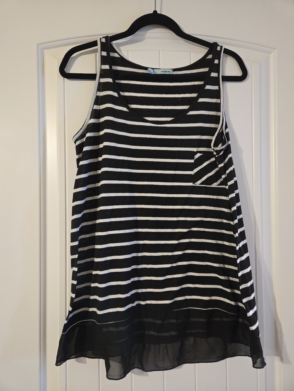 Maurices Black & White Flowy Tank Top